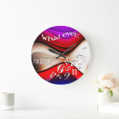 Wat ik ook ben Late Abstract Red en Paars Grote Klok (Huis)