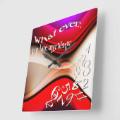 Wat ik ook ben Late Abstract Red en Paars Vierkante Klok (Hoek)