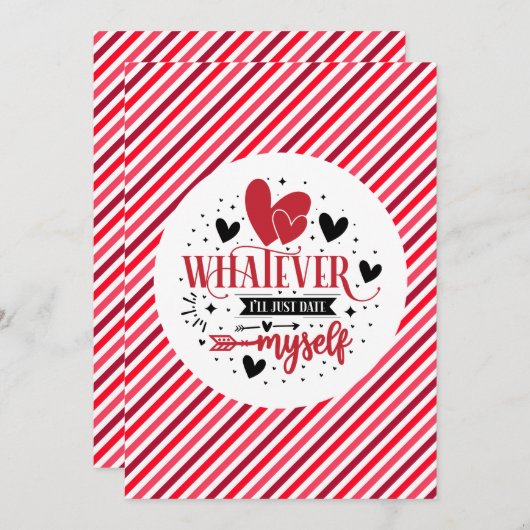 Wat ik ook ga daten met mezelf kaart (Voorkant / Achterkant)