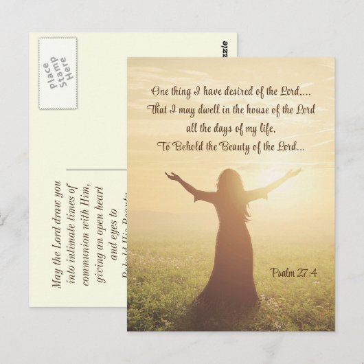 Wat ik van de Heer wilde, Psalm 27:4, Briefkaart (Voorkant / Achterkant)