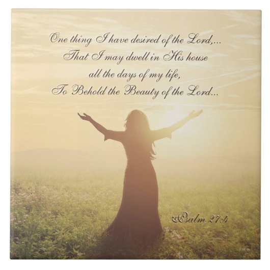 Wat ik van de Heer wilde, Psalm 27:4, Tegeltje (Voorkant)
