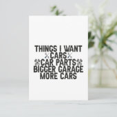 Wat ik wil dat auto's auto's deel uitmaken van een bedankkaart (Staand voorkant)