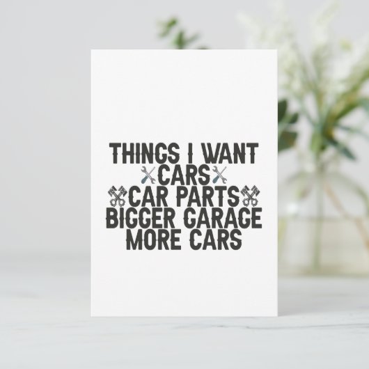Wat ik wil dat auto's auto's deel uitmaken van een bedankkaart (Staand voorkant)