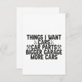 Wat ik wil dat auto's auto's deel uitmaken van een bedankkaart (Voorkant / Achterkant)