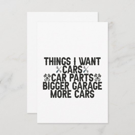 Wat ik wil dat auto's auto's deel uitmaken van een bedankkaart (Voorkant / Achterkant)