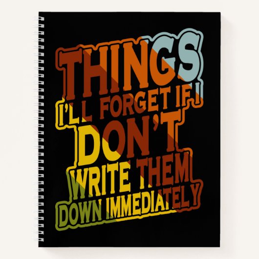Wat ik zal vergeten als ik ze niet opschrijf notitieboek (Voorkant)