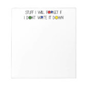 Wat ik zal vergeten... notitieblok (Voorkant)