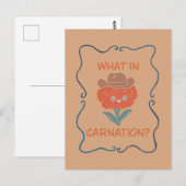 Wat in Anjer Grappige Cowboy Bloem Briefkaart (Voorkant / Achterkant)