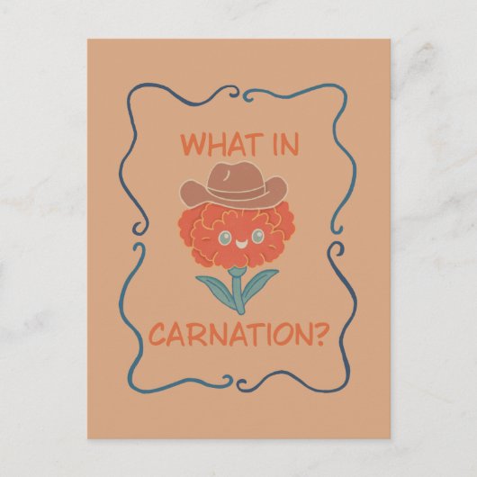 Wat in Anjer Grappige Cowboy Bloem Briefkaart (Voorkant)