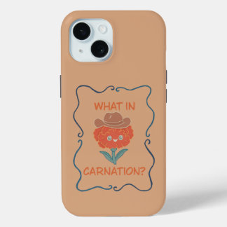 Wat in Anjer Grappige Cowboy Bloem iPhone 15 Case