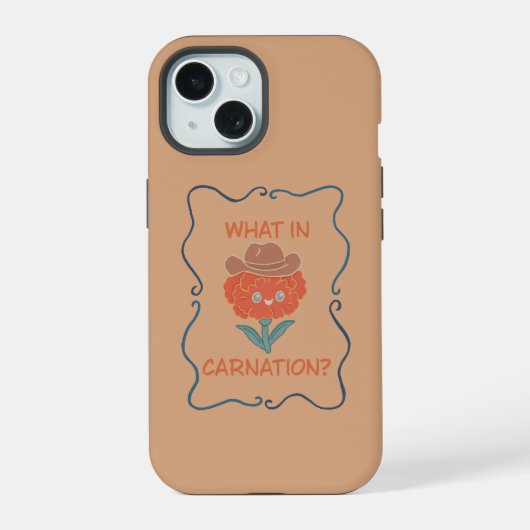 Wat in Anjer Grappige Cowboy Bloem iPhone 15 Case (Achterkant)