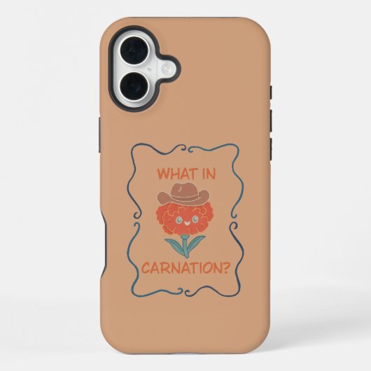 Wat in Anjer Grappige Cowboy Bloem iPhone Hoesje (Achterkant)