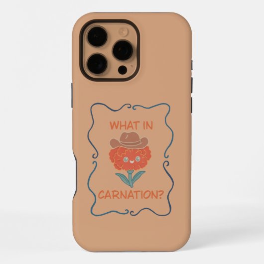 Wat in Anjer Grappige Cowboy Bloem iPhone Hoesje (Achterkant)