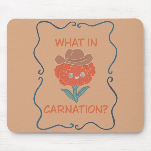 Wat in Anjer Grappige Cowboy Bloem Muismat (Voorkant)