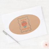 Wat in Anjer Grappige Cowboy Bloem Ovale Sticker (Envelop)