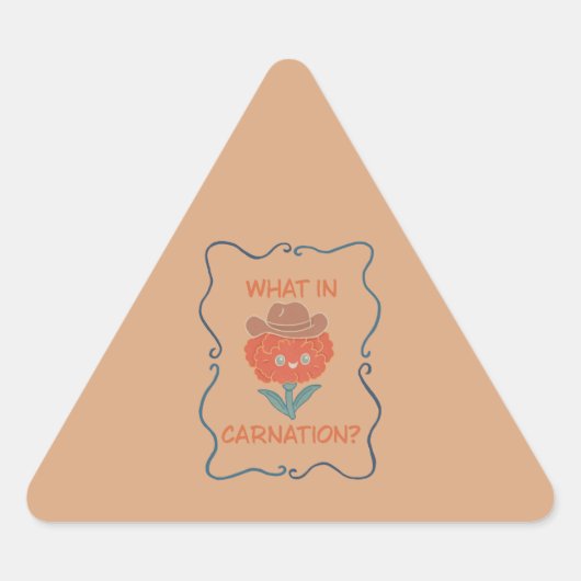 Wat in Anjer Grappige Cowboy Bloem Sticker (Voorkant)