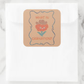 Wat in Anjer Grappige Cowboy Bloem Vierkante Sticker (Tas)