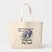 Wat in de Tent gebeurt Grote Tote Bag (Voorkant)