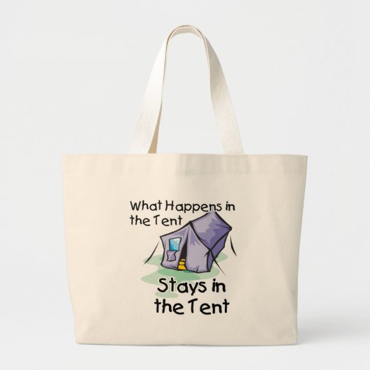 Wat in de Tent gebeurt Grote Tote Bag (Voorkant)