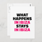 Wat in Ibiza verblijven Ibiza gebeurt Briefkaart (Voorkant / Achterkant)