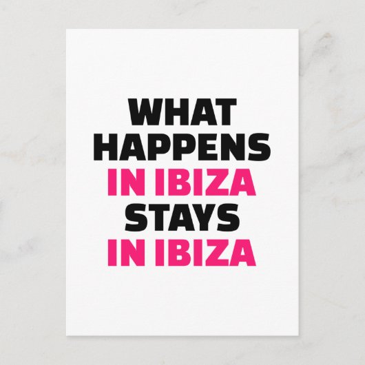 Wat in Ibiza verblijven Ibiza gebeurt Briefkaart (Voorkant)