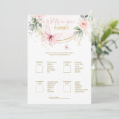 Wat in je portemonnee Butterfly Wildflowers spel Kaart (Staand voorkant)