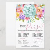 Wat in je Purse Floral Bridal Game (Voorkant / Achterkant)