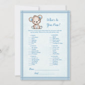 Wat in uw paarse Beer met bruine Kaart (Voorkant)