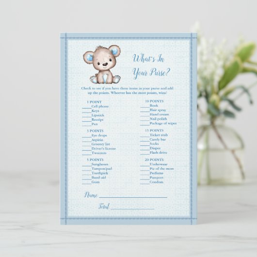 Wat in uw paarse Beer met bruine Kaart (Staand voorkant)