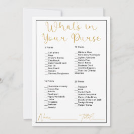Wat; In Uw Portemonnee Wit en Goud Vrijgezellenfee Kaart