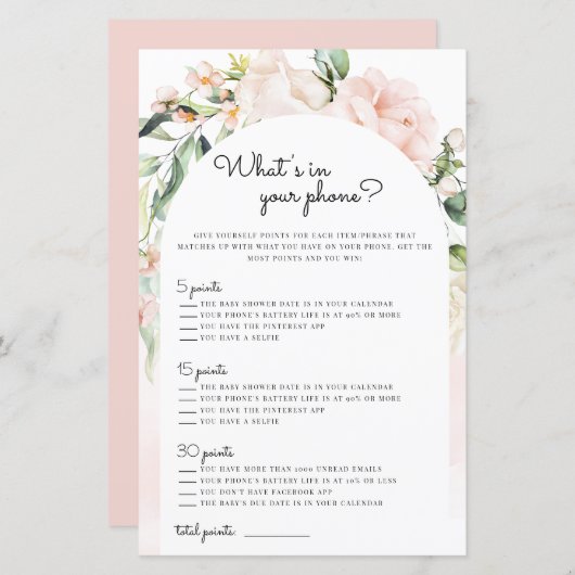 Wat in Uw Spel van het Baby shower van het Scheerm (Voorkant / Achterkant)