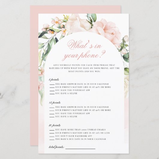 Wat in Uw Spel van het Baby shower van het Scheerm (Voorkant / Achterkant)