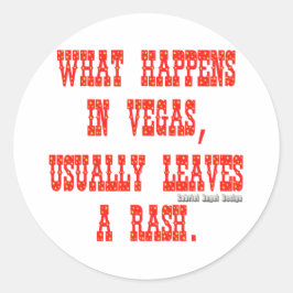 Wat in Vegas gebeurt, laat meestal een uitslag ach Ronde Sticker