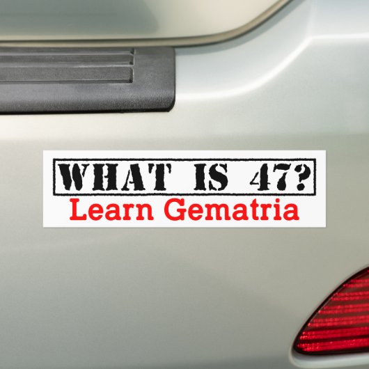 "Wat is 47?" Leer Gematria - Bumpersticker (Op auto)