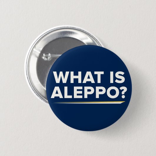 Wat is Aleppo? Knoop Ronde Button 5,7 Cm (Voorkant /achterkant)