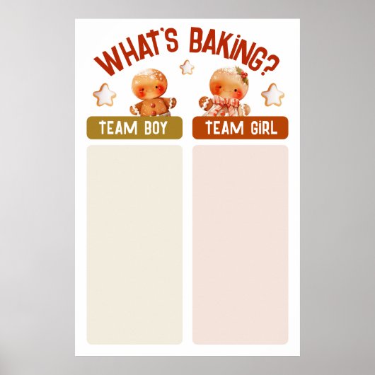 Wat is Baking Christmas Gender Reveal Stemmen Poster (Voorkant)