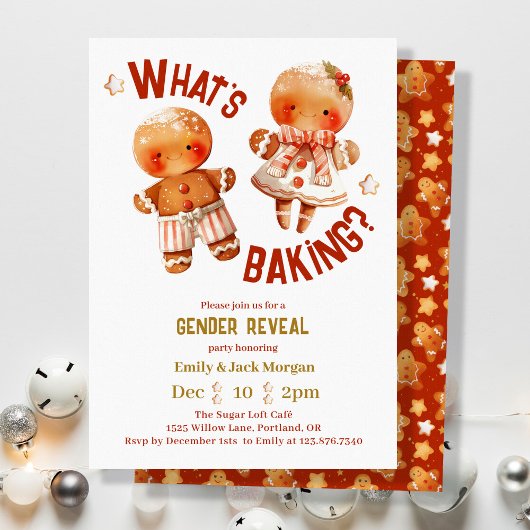 Wat is Baking Christmas Red & White Genderonthulli Kaart