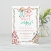 Wat is Baking Gingerbread Feestelijke Gender Revea Kaart (Staand voorkant)