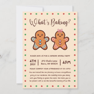 Wat is Baking Gingerbread Gender Reveal Kaart