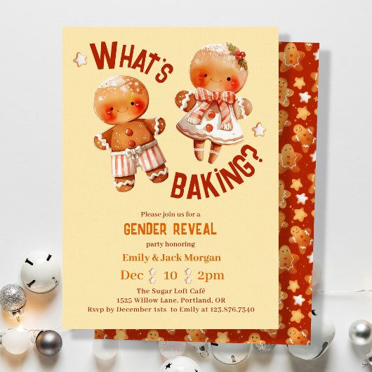 Wat is Baking Gingerbread Gender Reveal Kaart