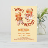 Wat is Baking Gingerbread Gender Reveal Kaart (Staand voorkant)