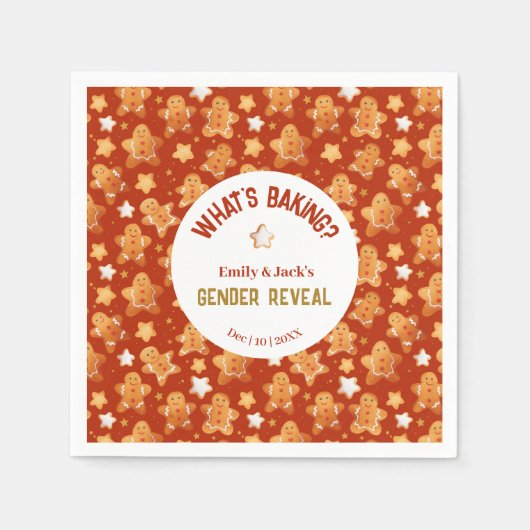 Wat is Baking Gingerbread Gender Reveal Servet (Voorkant)