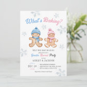 Wat is Baking Gingerbread Party Gender Reveal Kaart (Staand voorkant)