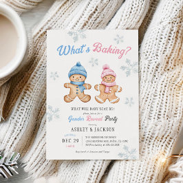 Wat is Baking Gingerbread Party Gender Reveal Kaart