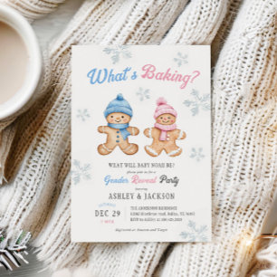 Wat is Baking Gingerbread Party Gender Reveal Kaart