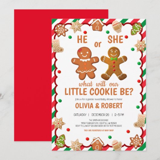 Wat is bakken Geslacht onthullen uitnodiging (Voorkant / Achterkant)