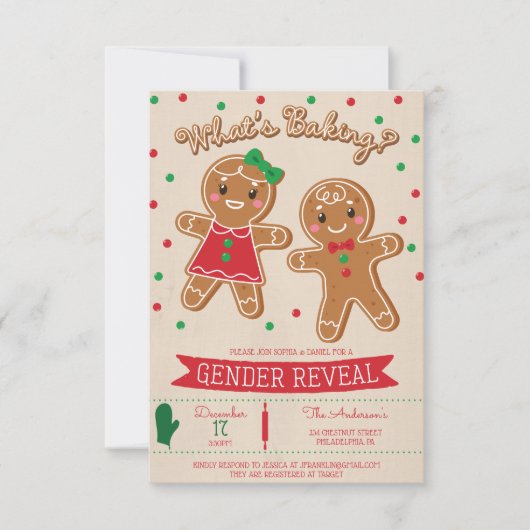 Wat is bakken Geslacht onthullen uitnodiging (Voorkant)