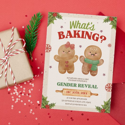 Wat is bakken Kerstmis Geslacht onthullen peperkoe Kaart