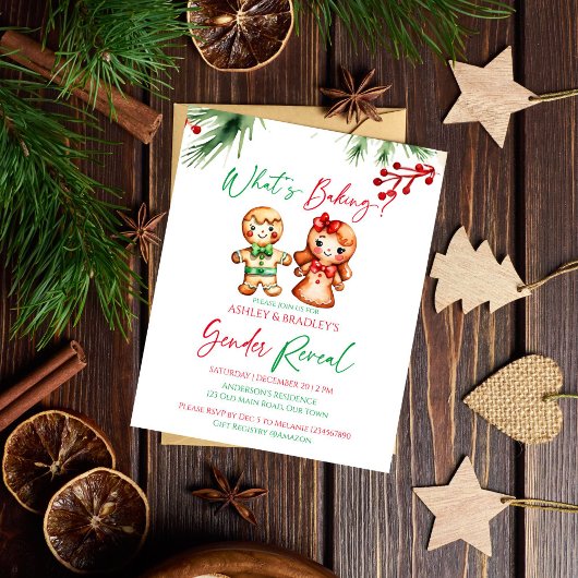 Wat is bakken Kerstmis geslacht onthullen uitnodig
