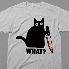 Wat is Black Cat Knife Meme T-shirt
